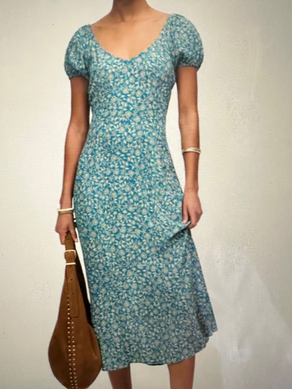 Madewell  Cap-Sleeve Midi Dress in Floral size 10